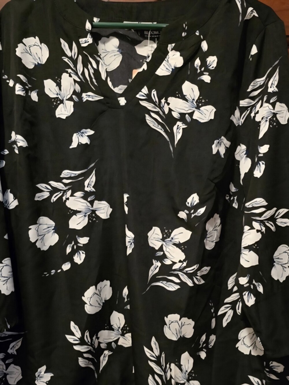 Floral Black and White Women's Shirt